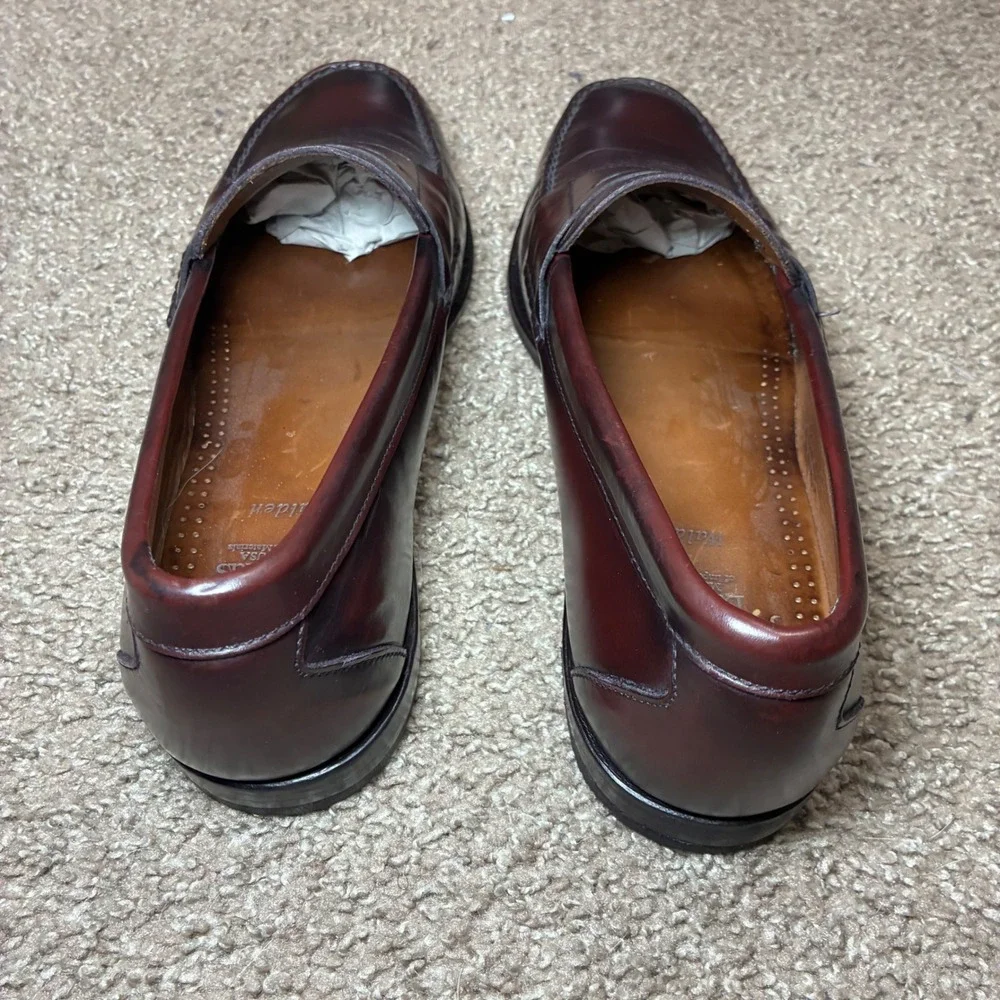 Allen Edmonds Walden Penny Loafers Men 11 Brown Leather Business Dress Made USA